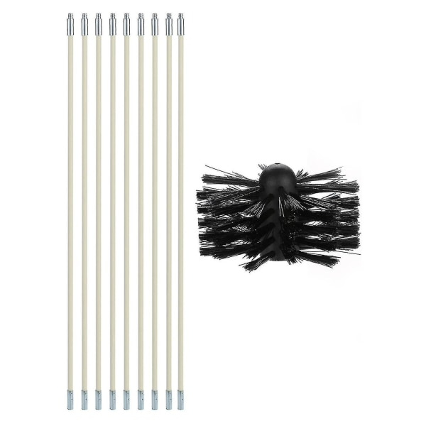 1 set bekväm skorstensborste med flexibel stång i nylon