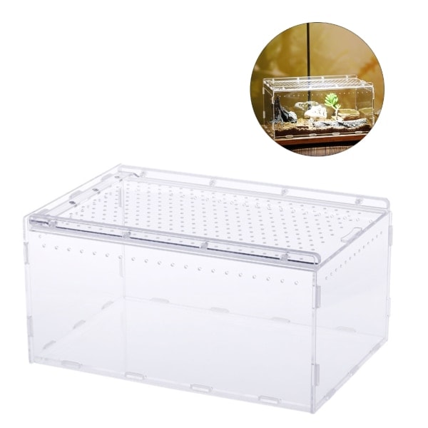 Akryl Terrarium för Reptiler, Insekter, Tarantulor, Sniglar, Spindlar