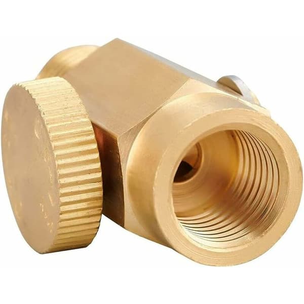 1/4\" NPT Han x 1/4\" NPT Hun Messing Inline Luftstrømskontrolventil Fitting Lufttrykskompressor Testerværktøj