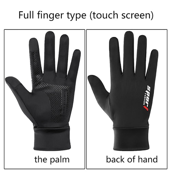 Läckage Två-Finger Handskar Sommar Tunna Andas Anti-Wear Spor svart A black A