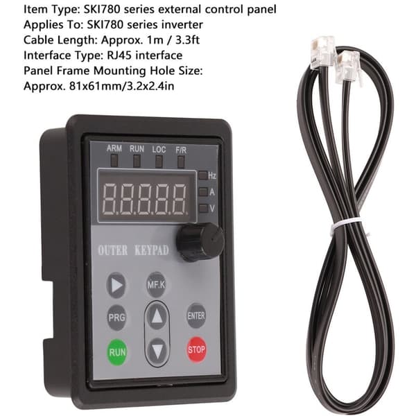 RJ45 Interface VFD Kontrolpanel, Frekvensomformer Panel Inverter Kontrolpanel Udskiftning til SKI780 Serien
