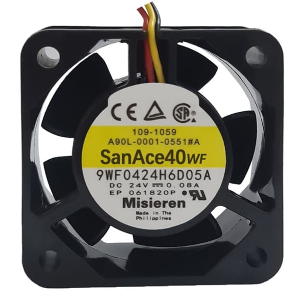 1 stk Original for SanAce40WF DENKI 9WF0424H6D05A A90L-0001-0505#A 4020 40x40x20mm 3-lednings DC 24V 0.08A FANUC Kjøleventilator FANUC-grensesnitt