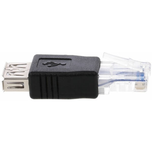 USB til RJ45-adapter - USB 2.0 hun til Ethernet RJ45 han-adapter, sort