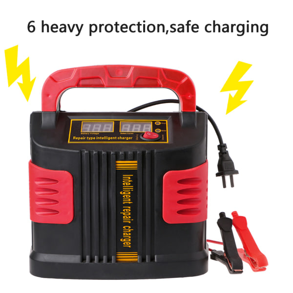 350W 14A AUTO Plus Justerbar LCD Batteriladdare 12V-24V Bilstartsats Bärbar