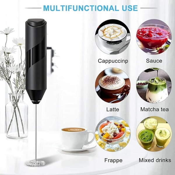 Mini automatisk melkeskummer for latte, cappuccino, varm sjokolade, håndholdt elektrisk visp