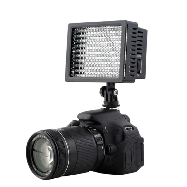 LD-160 LED-videoljus, bärbar, på kameran, 5400 / 3200K dimbar vlog-lampa för DSLR-kamera videokamera