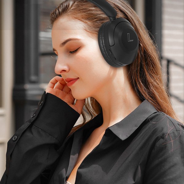 Bluetooth trådløse hodetelefoner Active Noise Cancelling Game Spor Black