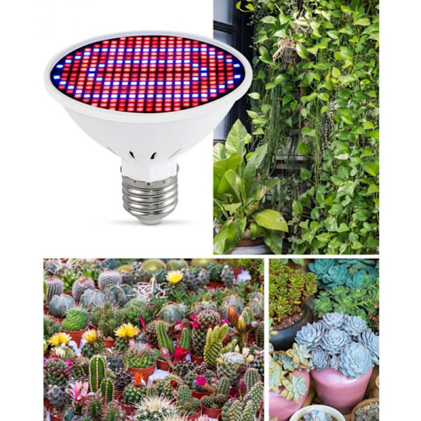 300 LED Kasvatuslamppu, Punainen ja Sininen Spektri, E27 Kanta, Kasvuvalo Sisäkasveille, Siementen Aloitukseen, AC85-265V, DUBUNS