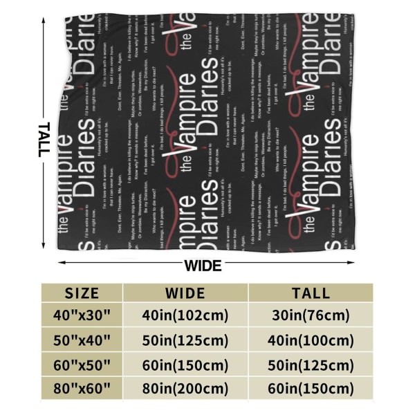 The-vampire-diaries Filt Quilt Soffa För Soffa Utomhus Vardagsrum Sovrum,dekoration Tillbehör Barn Tonåringar Kvinnor Män -u471 50x40in 125x100cm