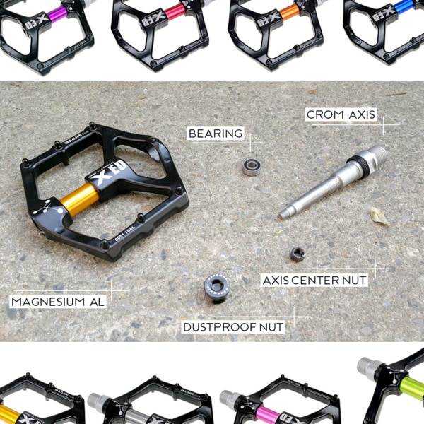 Pair Road Mountain Bike Ultralight Flat Pedals Platform MTB Pyörä Alumiiniseos CNC Laakeri Poljin Sininen