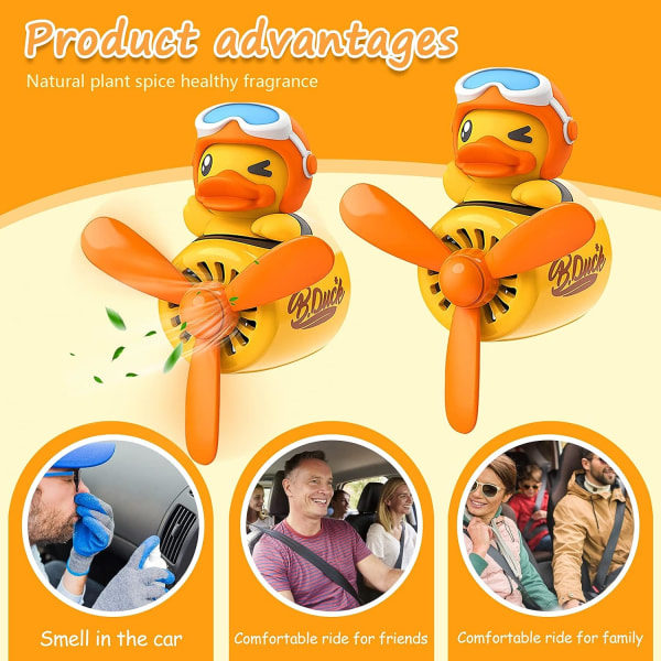 Cartoon Bear Pilot Air Freshener Bilparfym Fläkt, Bilparfymdiffusor luktar gott Bilparfym Diffusor Bilfläkttillbehör (anka)