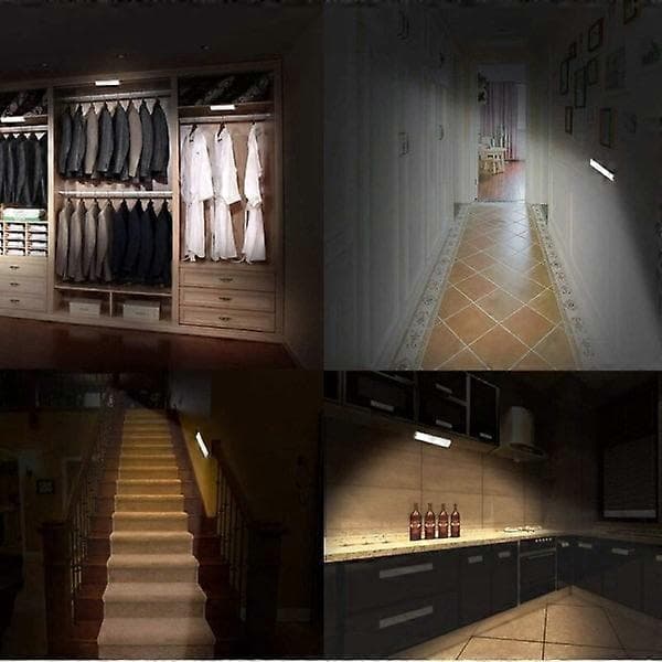 Sett med 3 10 LED-lamper, trådløse, USB-oppladbare, bærbare hvite