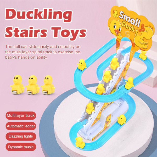Small Duck Track Game Toy Duck Pingvin Klättring Toy Rail Car Ele 9st ankor en storlek