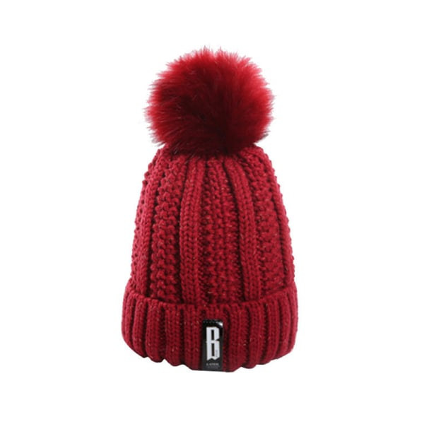 Vinterstickad halsduksmössa Set Tjock Varm Skullies Beanies Mössor F B3 one size B3 one size