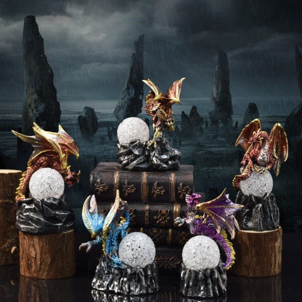 Fargeskiftende Lava Resin Base Dragon Statyer Luminescent Holy Dr A12 onesize A12 onesize