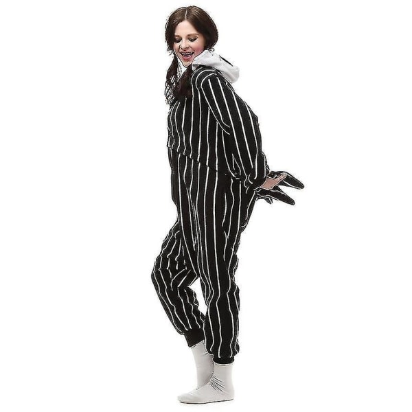 Jack Skellington Kostym Helkroppspyjamas Halloween Jul One-piece Kigurumi För Herr Dam Es L