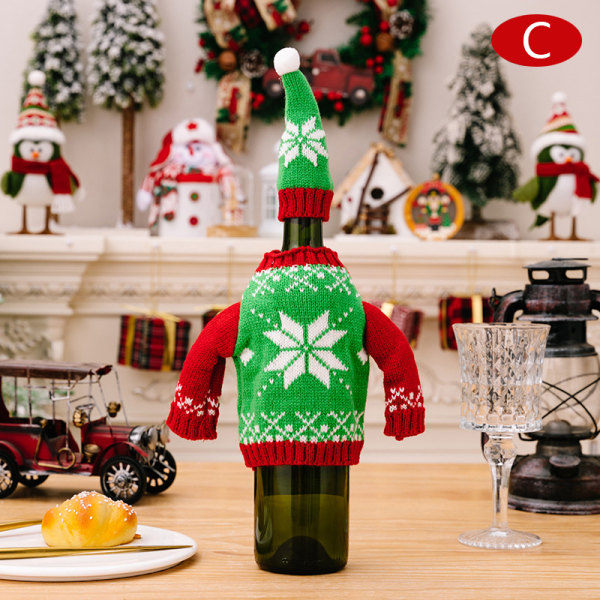 1 kpl 2024 jouluviinipullosarja Snowman Deer Bottle Co C one size C one size