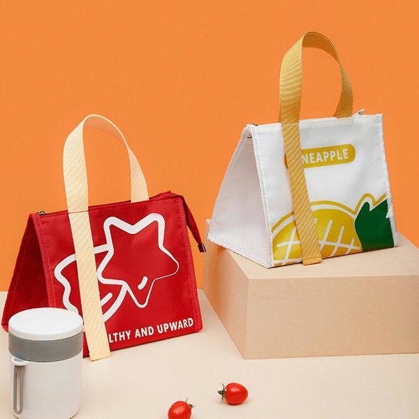 Bento-väska Vikbar Vattentät Oxfordduk Student Lunchbox Tote Red