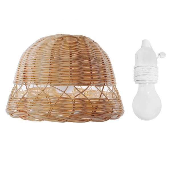 Handvävd naturlig rottinglampskärm Chandelier Hängande lampskärmar för sovrum och vardagsrum hemma - 5