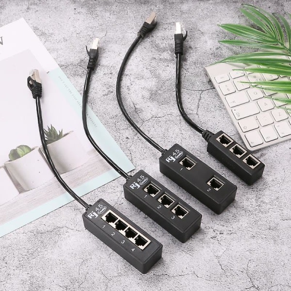 Ryra RJ45 1 uros 4 naaras LAN Ethernet-liitäntä 2/3-portin jakaja Ethernet-kaapeli