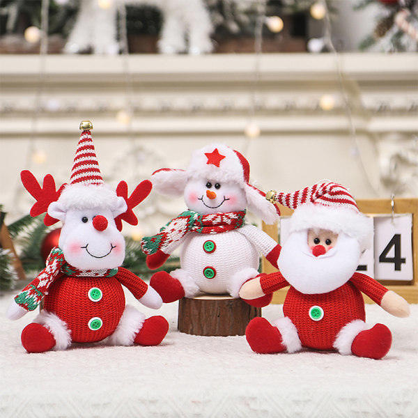 Jouluaiheinen neulottu nukke riipus koriste Santa Claus Sno A1