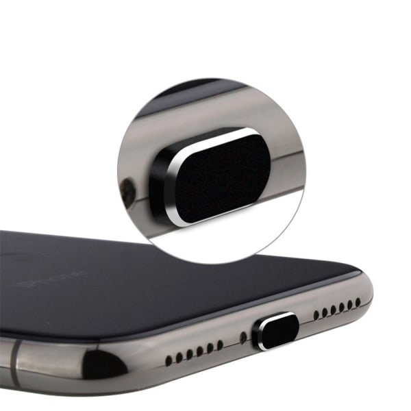 4st Anti-dammplugg Iphone12-serien USB - cover Svart 4ST