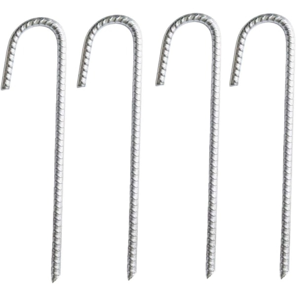 4 stk. 30 cm galvaniserede havegræsstænger Metalgevind glat