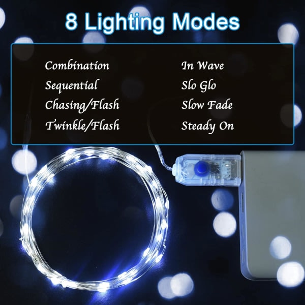 USB-drivna ljusslingor - 5M/16 fot plug-in julgransljusslinga