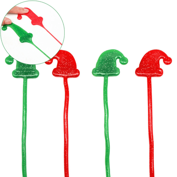 Nyhet Sticky Håndlegetøj Jul Hat Formed Sticky for Palm Legetøj Fødelsedagspresent for barn Stretchbar Knepig Håndlegetøj 10 Rød
