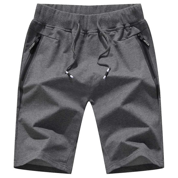 Gym shorts för män casual sport shorts mörkgrå M zdq