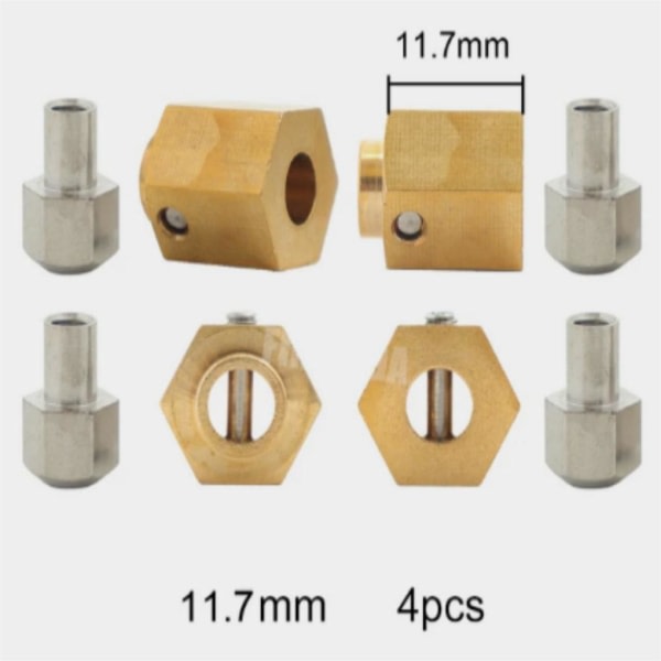 1/10 Hjul Hexmonterad RC Uppgraderingsdel Mässing Stark Adapter För