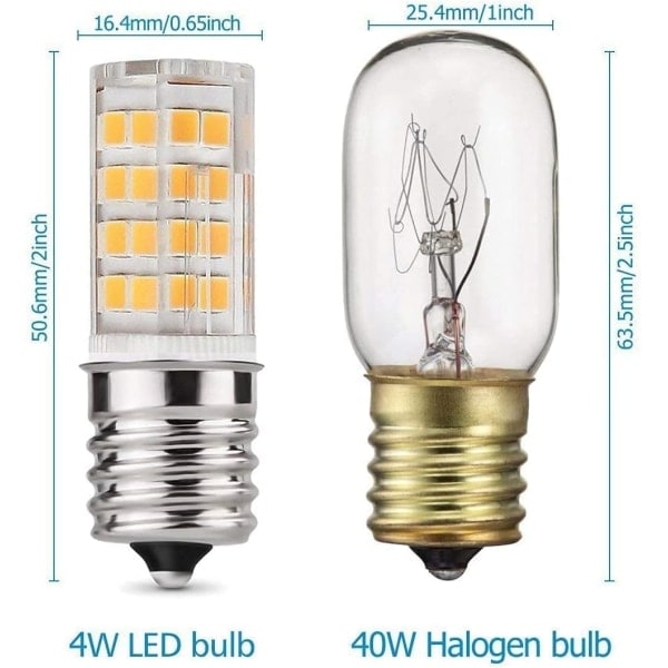 E17 LED-pære til mikrobølgeovn - dæmpbar (2-pak)