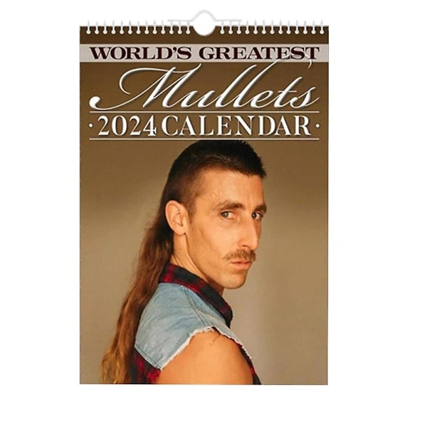 Verdens Største Mullets 2024 Nyårs Væghængende Kalender Månedlig Ugedagsplanlægger Hjemindretning Herre Far Gave