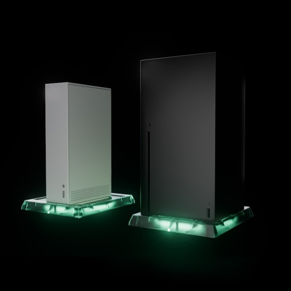 Slitstark för Xbox Series X/S Konsol Huvudram Kylare Kylning Lysande Bas Stativ Kylare Upprätt fäste Black
