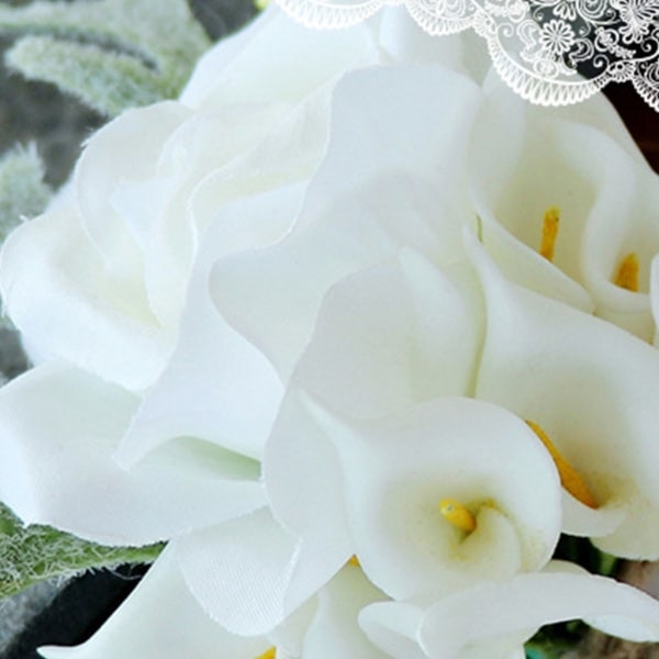 Kunstig Calla Lily Boutonniere Brudgom Brudesvend Bryllup Blomst Corsage Brosche