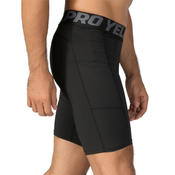 3-pack herrkompressionsshorts Aktiv träningsunderkläder med fickor