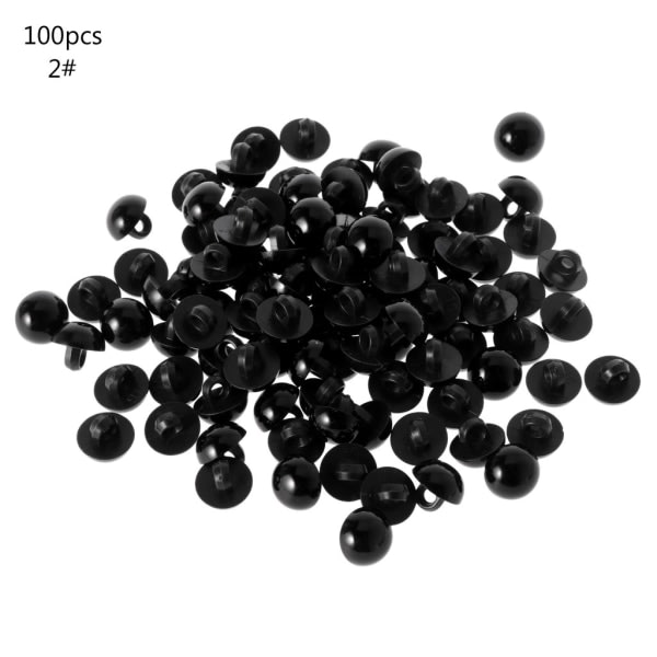 100x Svarta Shank-knappar DIY Ögontröja För Docka DIY Hantverk 9/10/11.5/12.5/1 12.5MM