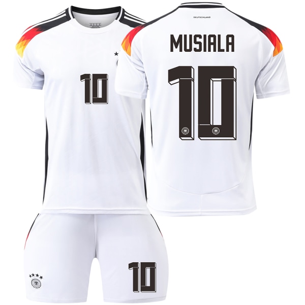 Tyskland Hjem Euro 2024 Drakt Fotballdrakt Barn Menn Kit Nr. MUSIALA sockless XS