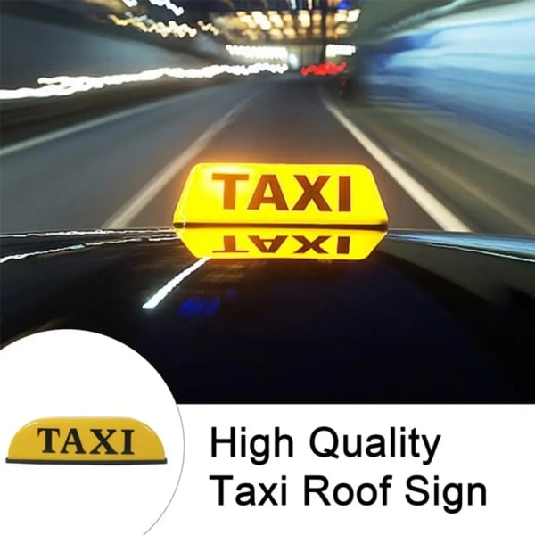 Takskylt för Taxi, Vattentät Takskylt för Taxi, Magnetisk Taxi-lampa, Universal LED-taxi-skylt, Indikatorlampa, Vit