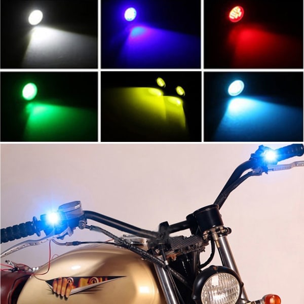 2:a/ set Motorcykel Extraljus Hög ljusstyrka Eagle Eye Light Indikatorlampor Cykelutrustning Röd