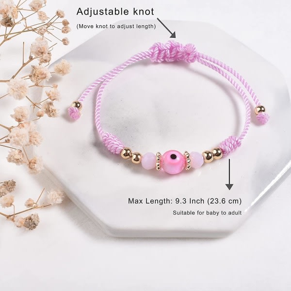 Onde øye armbånd for kvinner tenåringsjenter Amulett rosa beskyttelsesarmbånd BH