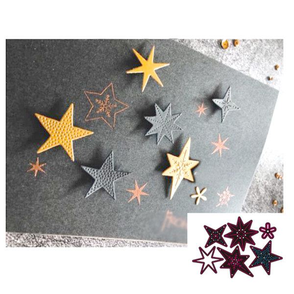 Forskellige stjerner Metal Cutting Dies Scrapbooking Stencil Stanzninger Kort Embossing DIY Fotoalbum Skabelon Form Håndværk