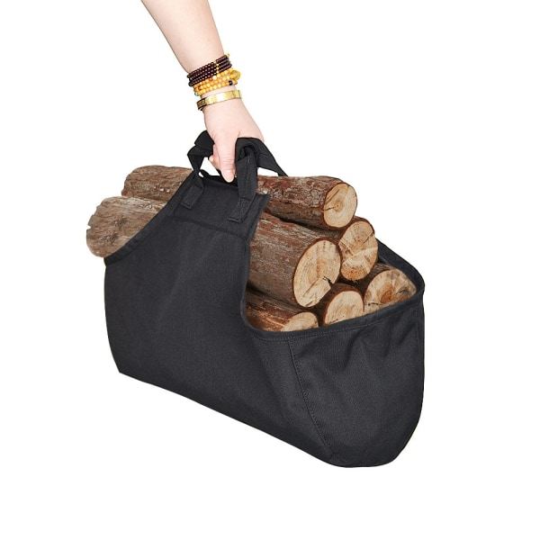 Vedpose Utendørs stoffpose Kjæledyrpose Canvas BBQ Ved oppbevaringspose Camping Vedstabel Brannpose 2