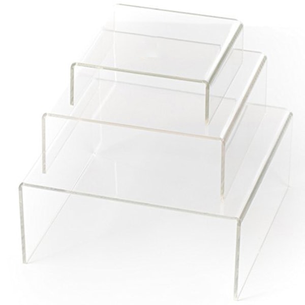 3 stk/sett Akryl Display Risers Klar Produktstativ Smykke Display Riser Hylle Utstillingsfixturer for Dessert Cupcake