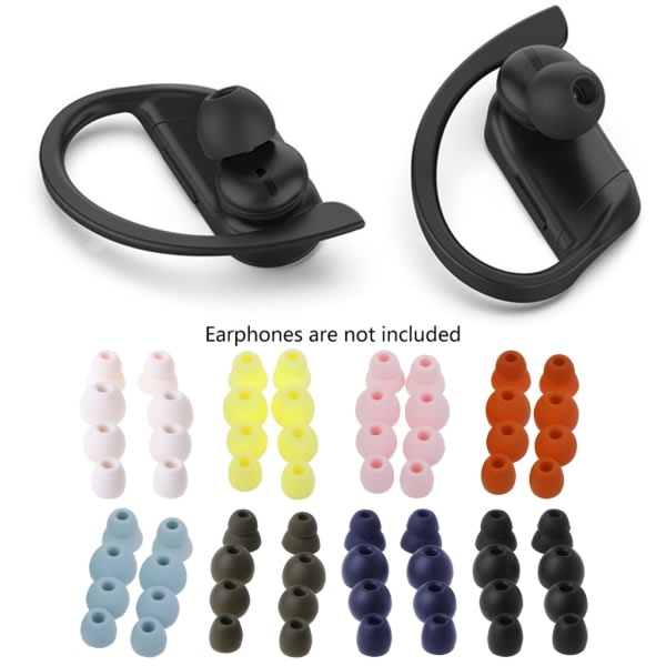 Silicone Earplugs Gels Earplugs Silicone Earpads Replacement Earbuds with Cord Headphone for Powerbeats Pro Blue