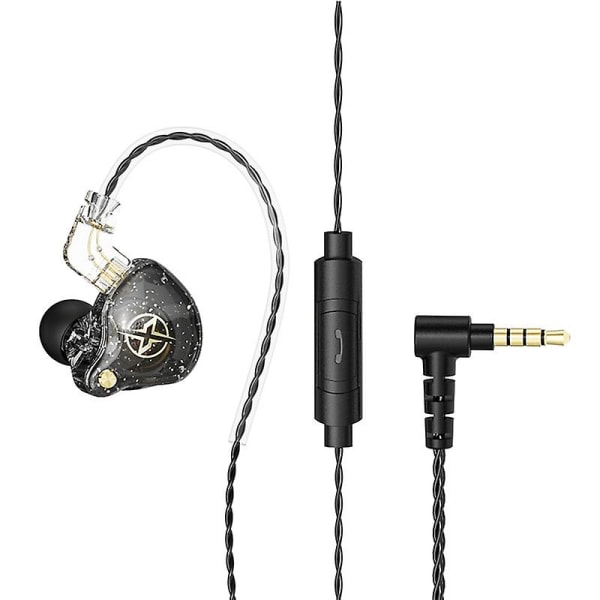 Sporthörlurar Hörlurar Trådbundne øretelefoner Split Design Stereolyd 3,5 mm Universal Hifi Trådbunden rund-örat hörlurar Black Black