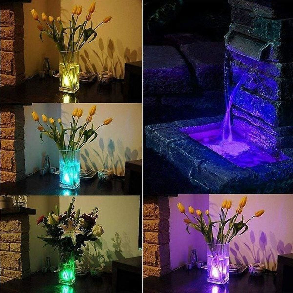 10 stk. Mini nedsænkelige LED-lamper, vandtæt undervandslampe Rgb Multicolor LED-lysbelysning med 1 fjernbetjening til pooldamm Akvarium Vas D