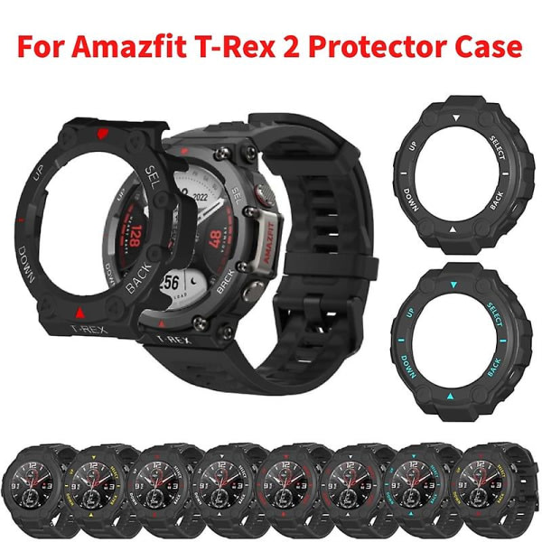 2-i-1 case + skärmskyddsglas för Amazfit T Rex 2 Trex 2 Smart Watch Bumper