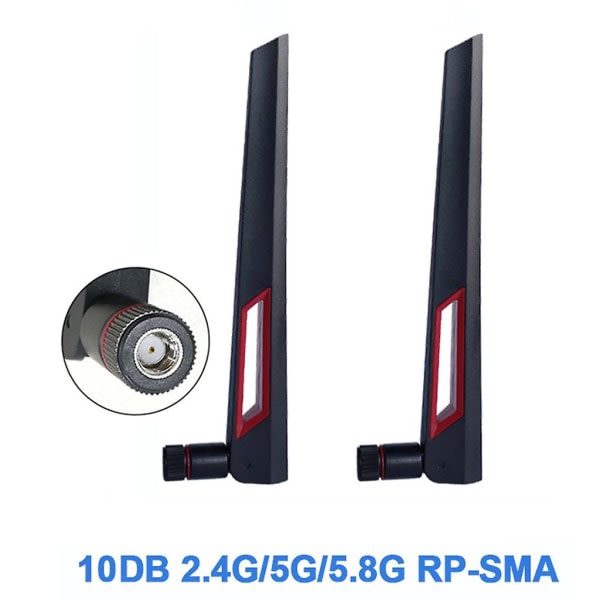 2 stk. High-gain Router Antenn Sma 10dbi Interface Dual-band Antenn Wireless