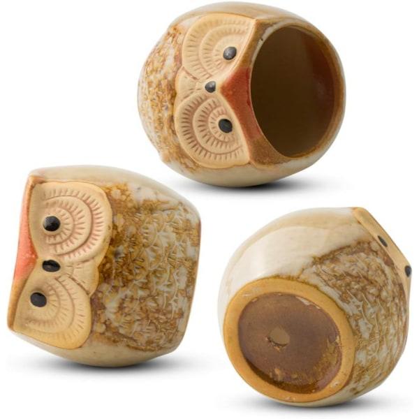 Mehevä ruukku, 6,5 cm pöllöruukku, 6 kpl